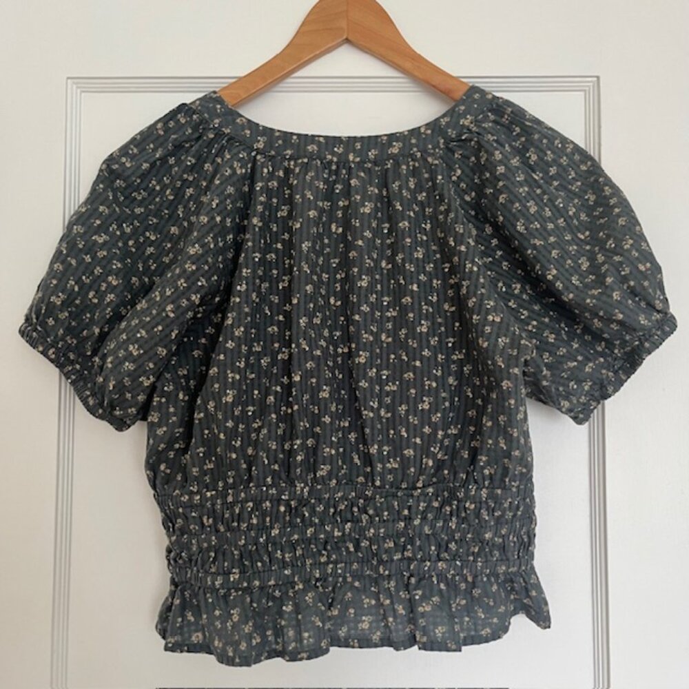 Madewell Manon Cotton Voile Top in Architect Green | Size Large - Picture 7 of 10